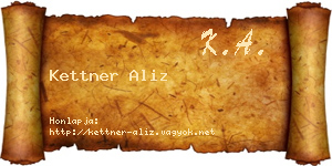 Kettner Aliz névjegykártya